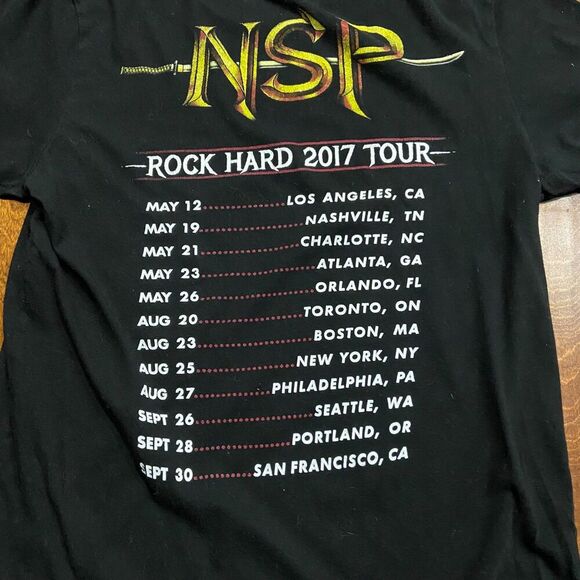Canvas NSP Rock Hard Tour 2017 Concert Band Black Tee Cotton Unisex Size Small - Picture 5 of 8